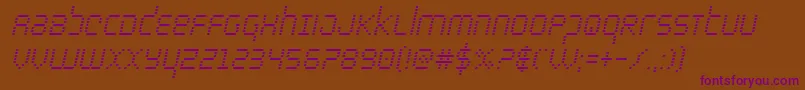 bytepolicecondital Font – Purple Fonts on Brown Background