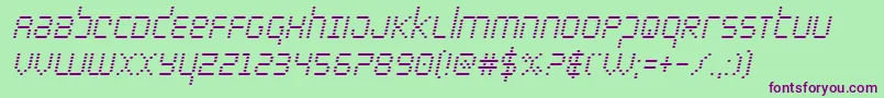 bytepolicecondital Font – Purple Fonts on Green Background