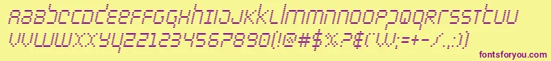 bytepolicecondital Font – Purple Fonts on Yellow Background