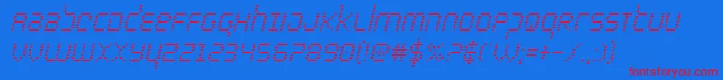 bytepolicecondital Font – Red Fonts on Blue Background