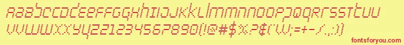 bytepolicecondital Font – Red Fonts on Yellow Background
