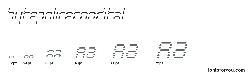 Размеры шрифта Bytepolicecondital