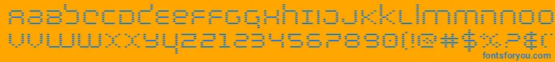 bytepoliceexpand Font – Blue Fonts on Orange Background
