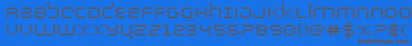 bytepoliceexpand Font – Brown Fonts on Blue Background