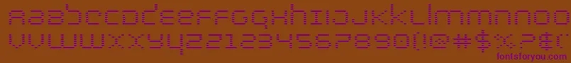 Fonte bytepoliceexpand – fontes roxas em um fundo marrom