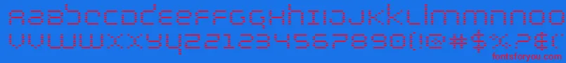 bytepoliceexpand Font – Red Fonts on Blue Background