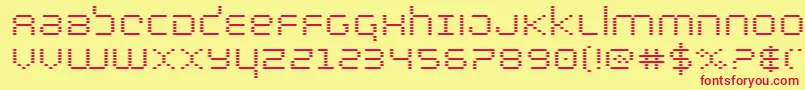 bytepoliceexpand Font – Red Fonts on Yellow Background