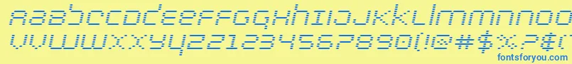 bytepoliceexpandital Font – Blue Fonts on Yellow Background