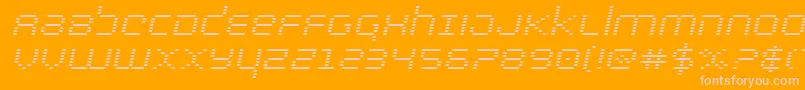bytepoliceexpandital Font – Pink Fonts on Orange Background