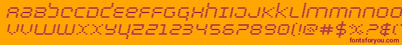 bytepoliceexpandital Font – Purple Fonts on Orange Background