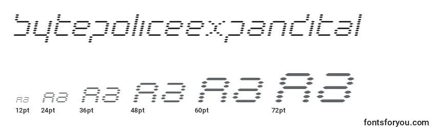 Bytepoliceexpandital Font Sizes
