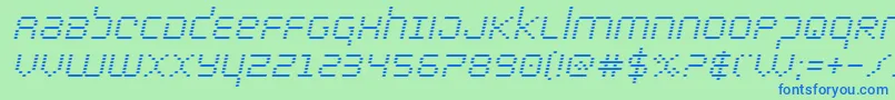 bytepoliceital Font – Blue Fonts on Green Background