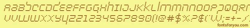 bytepoliceital Font – Brown Fonts on Yellow Background