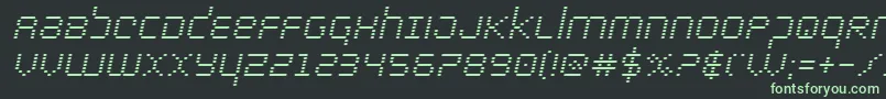 bytepoliceital Font – Green Fonts on Black Background
