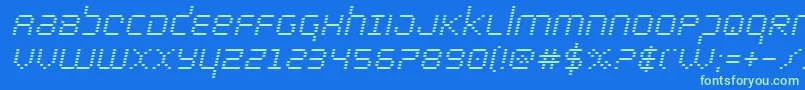 bytepoliceital Font – Green Fonts on Blue Background