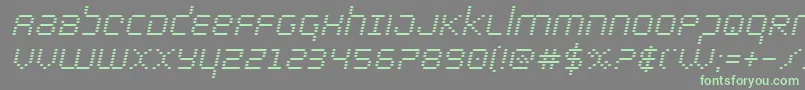 bytepoliceital Font – Green Fonts on Gray Background