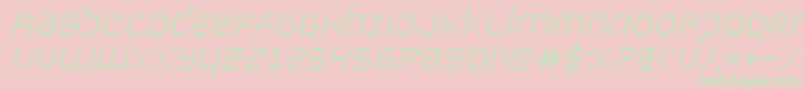 bytepoliceital Font – Green Fonts on Pink Background