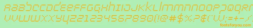 bytepoliceital Font – Orange Fonts on Green Background