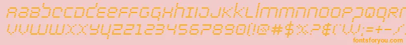 bytepoliceital Font – Orange Fonts on Pink Background