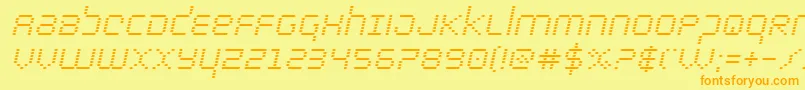 bytepoliceital-Schriftart – Orangefarbene Schriften auf gelbem Hintergrund