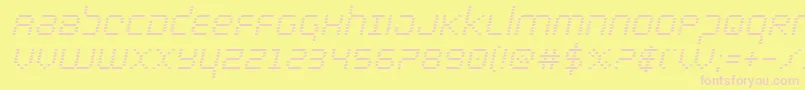 bytepoliceital Font – Pink Fonts on Yellow Background