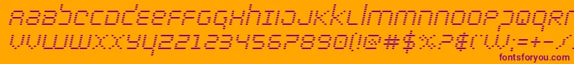 bytepoliceital Font – Purple Fonts on Orange Background