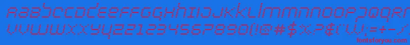bytepoliceital Font – Red Fonts on Blue Background