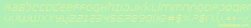 bytepoliceital Font – Yellow Fonts on Green Background