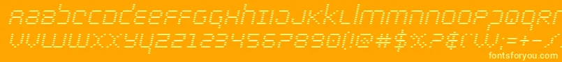 bytepoliceital Font – Yellow Fonts on Orange Background