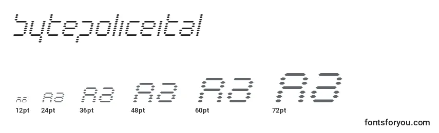 Размеры шрифта Bytepoliceital