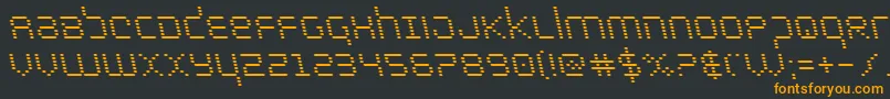 Fonte bytepoliceleft – fontes laranjas em um fundo preto