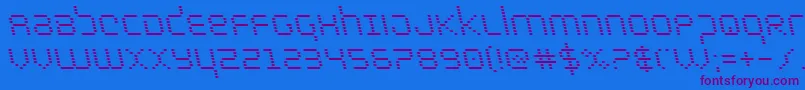 Fonte bytepoliceleft – fontes roxas em um fundo azul