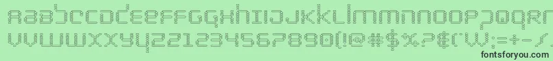 bytepoliceout-fontti – mustat fontit vihreällä taustalla
