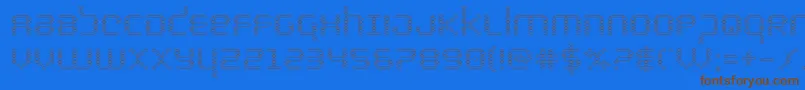 bytepoliceout-Schriftart – Braune Schriften auf blauem Hintergrund
