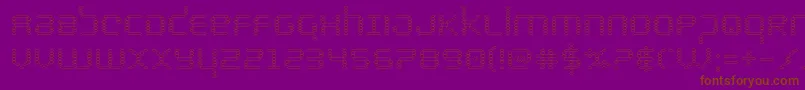 bytepoliceout-fontti – ruskeat fontit violetilla taustalla