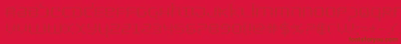 bytepoliceout-fontti – ruskeat fontit punaisella taustalla