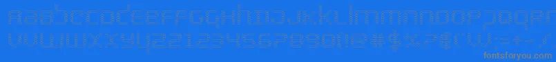 フォントbytepoliceout – 青い背景に灰色の文字