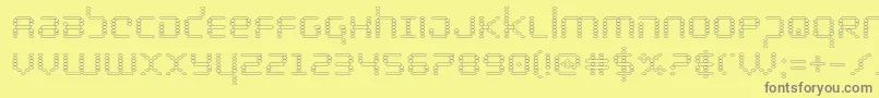 bytepoliceout-Schriftart – Graue Schriften auf gelbem Hintergrund