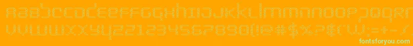 bytepoliceout-fontti – vihreät fontit oranssilla taustalla