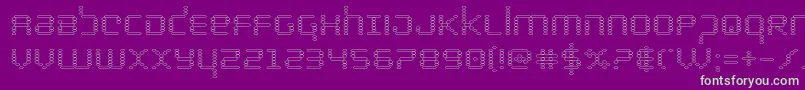 bytepoliceout-fontti – vihreät fontit violetilla taustalla