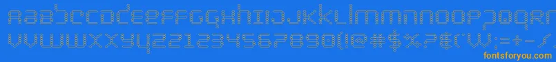 bytepoliceout-fontti – oranssit fontit sinisellä taustalla
