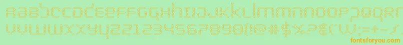 bytepoliceout Font – Orange Fonts on Green Background