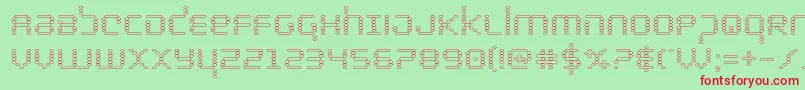 bytepoliceout-fontti – punaiset fontit vihreällä taustalla