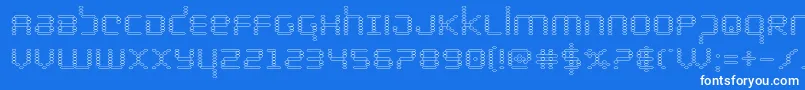bytepoliceout-Schriftart – Weiße Schriften auf blauem Hintergrund