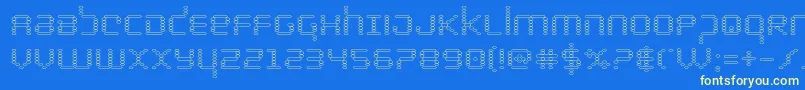 bytepoliceout-fontti – keltaiset fontit sinisellä taustalla
