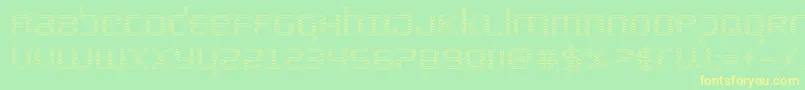 bytepoliceout-Schriftart – Gelbe Schriften auf grünem Hintergrund