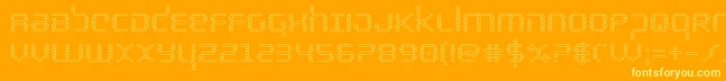 bytepoliceout Font – Yellow Fonts on Orange Background