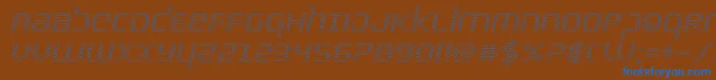 bytepoliceoutital Font – Blue Fonts on Brown Background