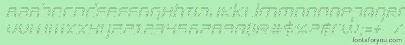 bytepoliceoutital Font – Gray Fonts on Green Background