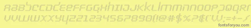 bytepoliceoutital Font – Gray Fonts on Yellow Background